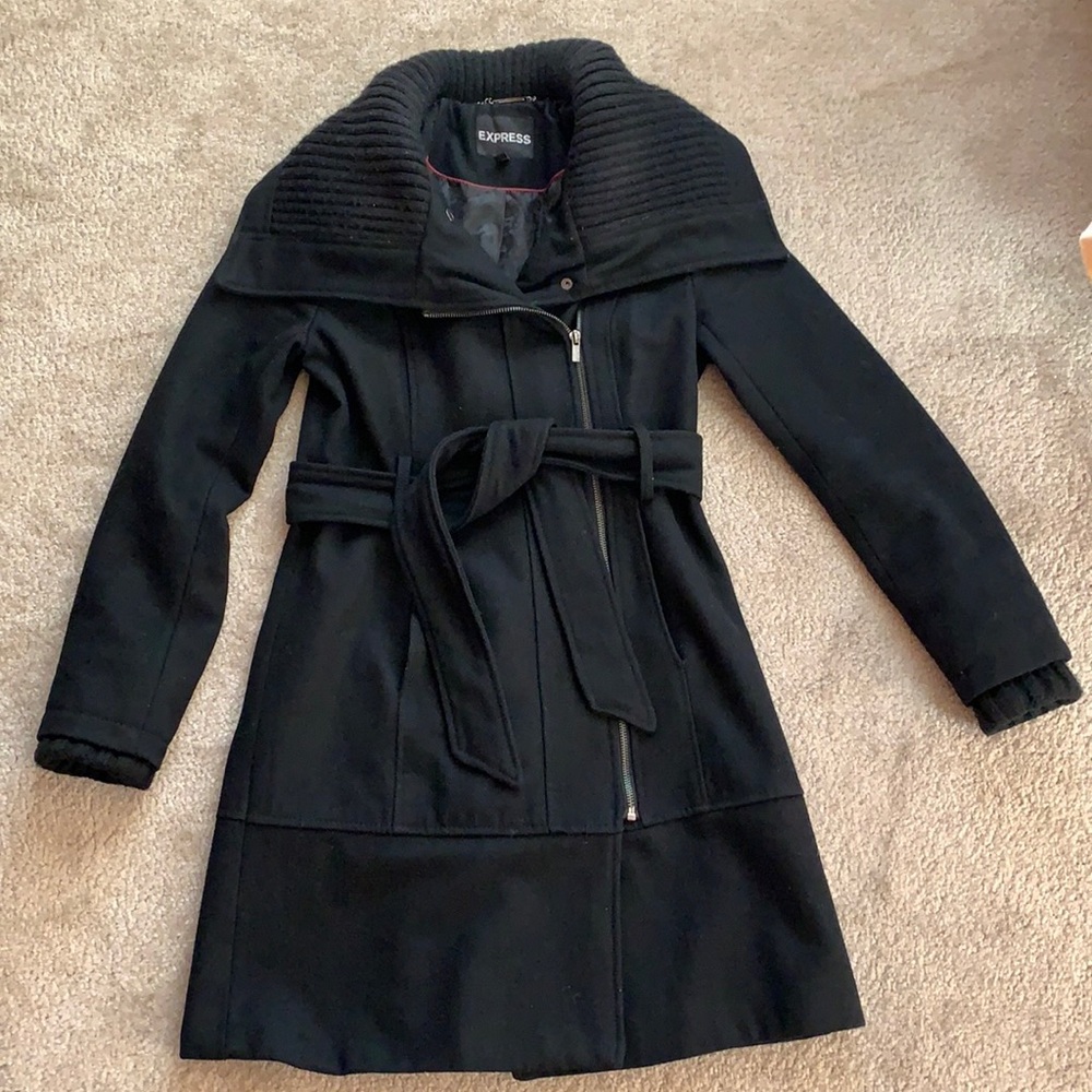 Express Belted Coat - Black,  XS
